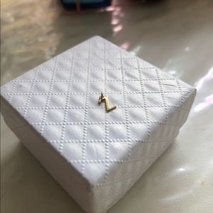Very mini Solid 18k gold Z pendant